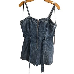 Highway Jeans Denim Zip-Up Pocket Romper Size Large NWOT